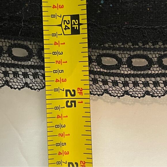 Cynthia Steffe Black Embroidered Wool Silk Blend Lace Pleated Skirt NWOT Size M - Picture 12 of 12